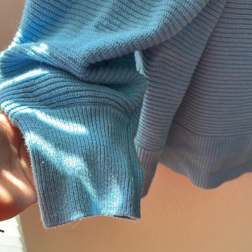 Blue Ribbed quarter zip Sweater 4x - Picture 3 of 4